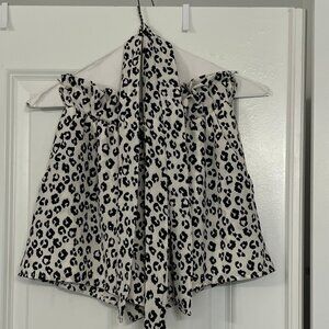 Leopard Print Paperbag Waist Shorts